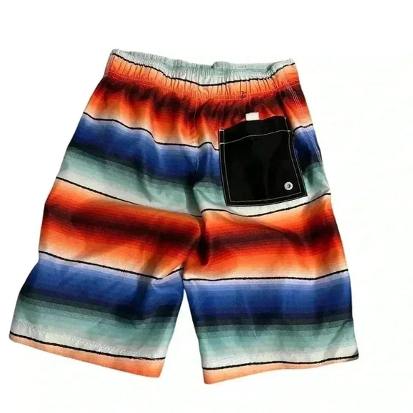 Gymboree Boy's Striped Swimming Trunks, Size med (7-8) - Picture 2 of 3